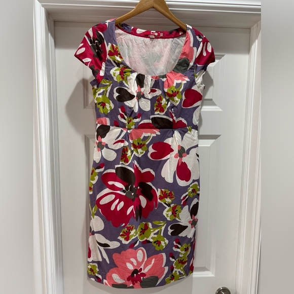 Boden Multicolored Floral 100% Cotton Lined Dress Women’s Sz 6 - Picture 2 of 11